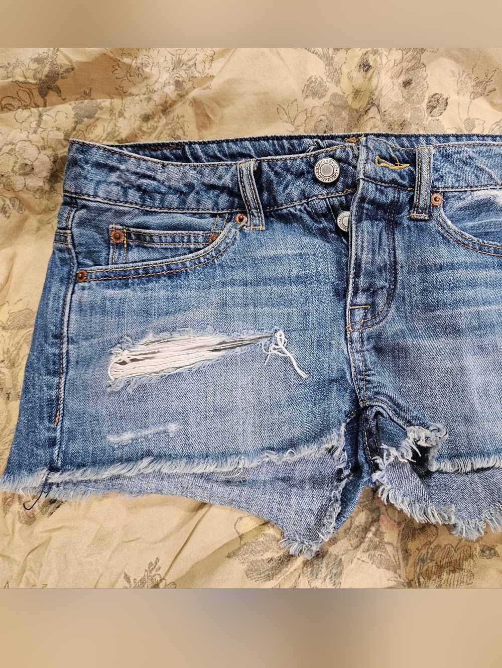 American Eagle Outfitters Blue Denim Jeans with Embroidered Logo Size 2